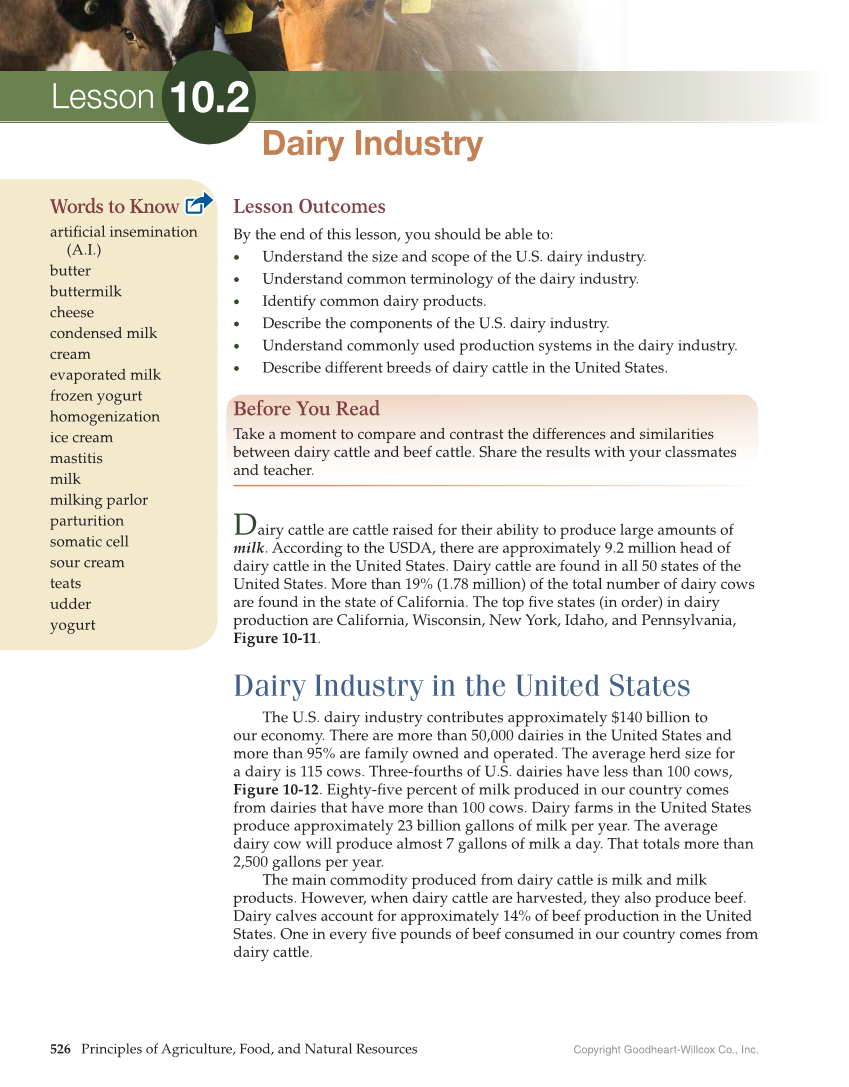 Principles of Agriculture, Food, and Natural Resources, 1st Edition page 526