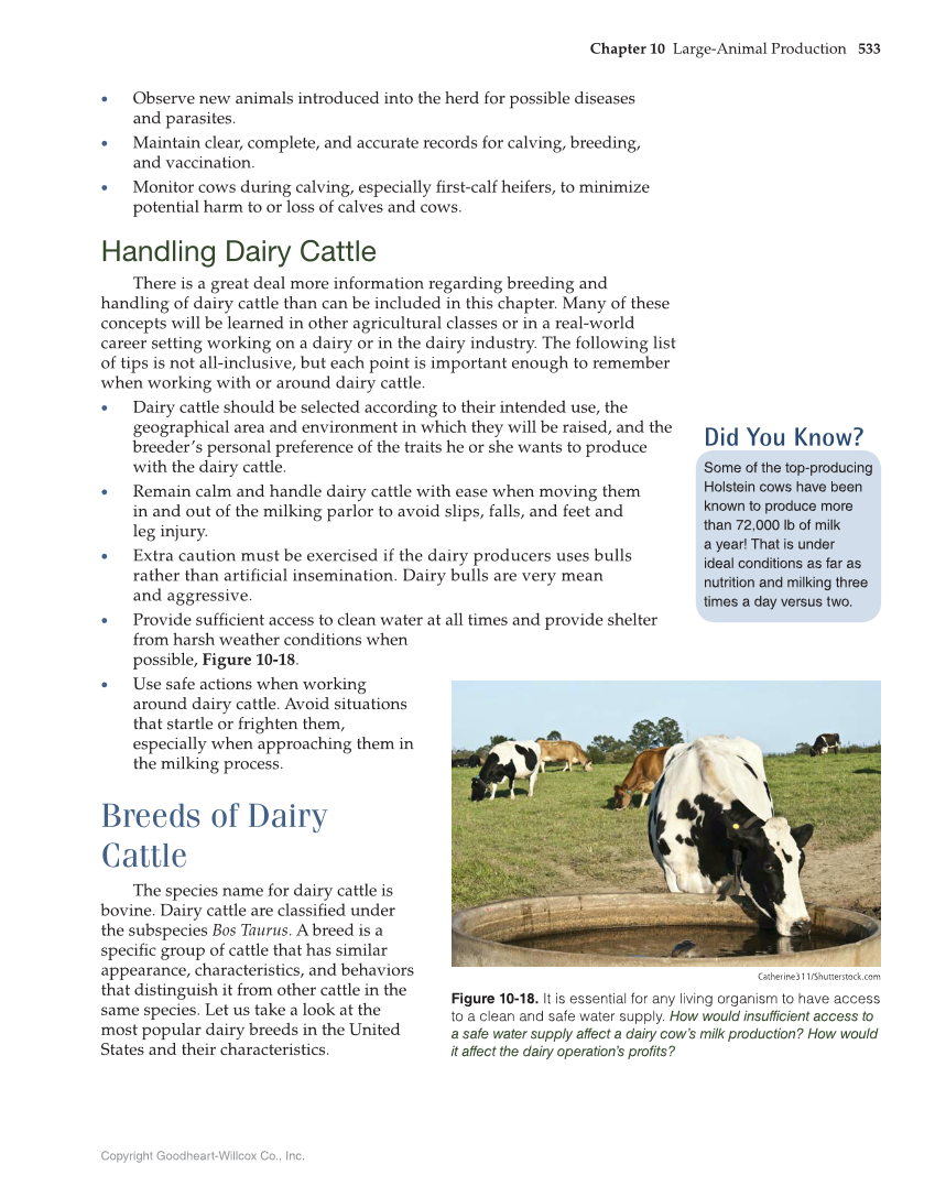 Principles of Agriculture, Food, and Natural Resources, 1st Edition page 533