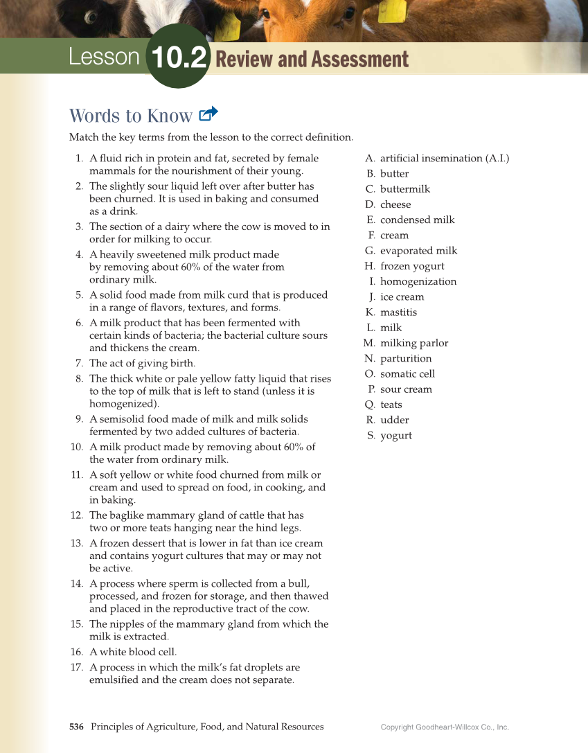 Principles of Agriculture, Food, and Natural Resources, 1st Edition page 536
