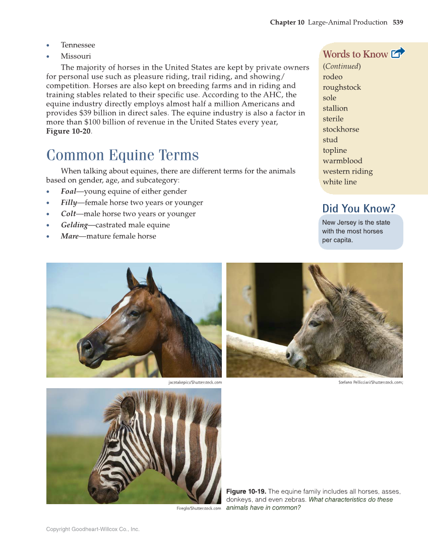 Principles of Agriculture, Food, and Natural Resources, 1st Edition page 539