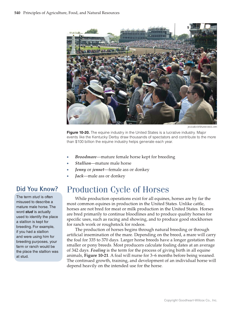 Principles of Agriculture, Food, and Natural Resources, 1st Edition page 540