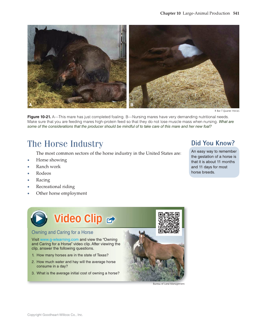 Principles of Agriculture, Food, and Natural Resources, 1st Edition page 541