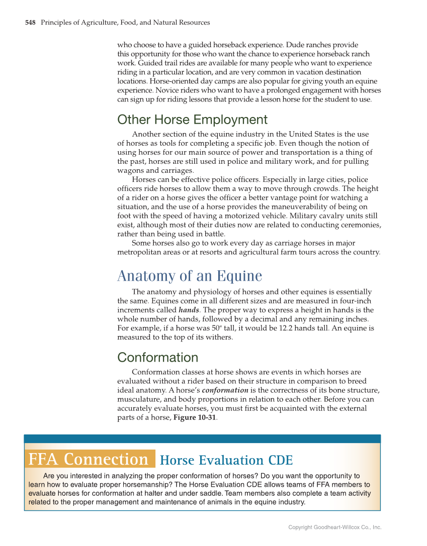 Principles of Agriculture, Food, and Natural Resources, 1st Edition page 548