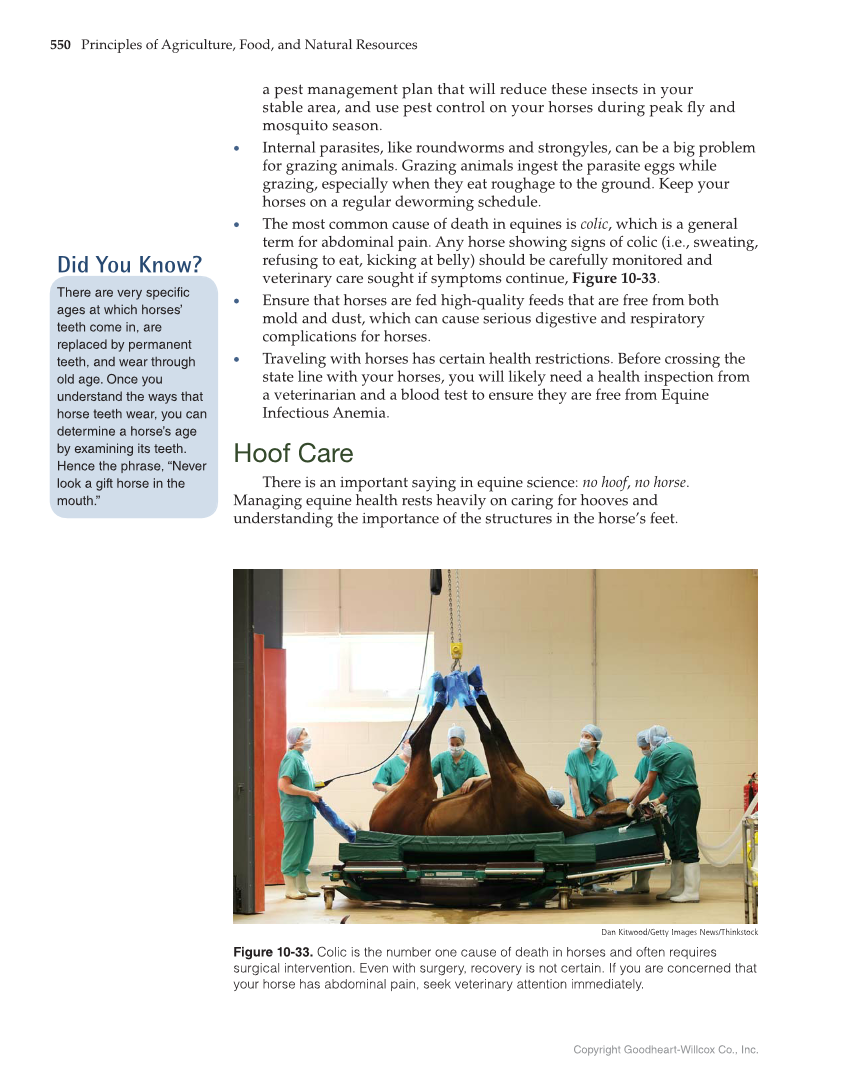 Principles of Agriculture, Food, and Natural Resources, 1st Edition page 550