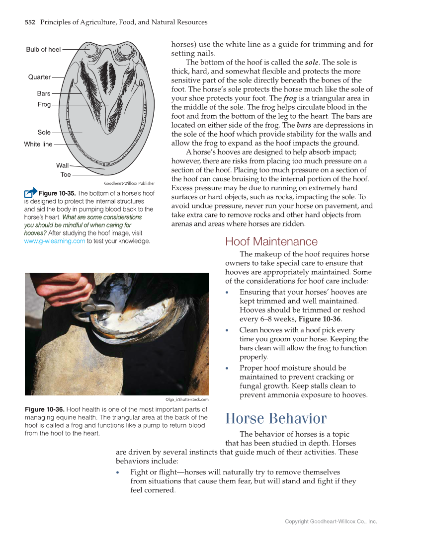 Principles of Agriculture, Food, and Natural Resources, 1st Edition page 552