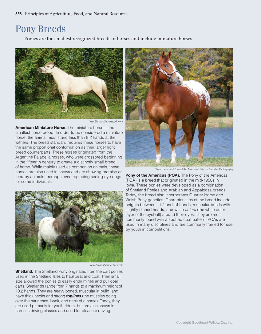 Principles of Agriculture, Food, and Natural Resources, 1st Edition page 558