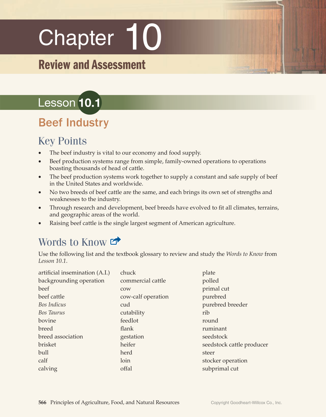 Principles of Agriculture, Food, and Natural Resources, 1st Edition page 566