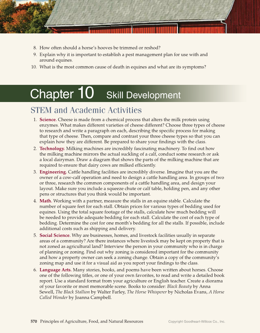 Principles of Agriculture, Food, and Natural Resources, 1st Edition page 570