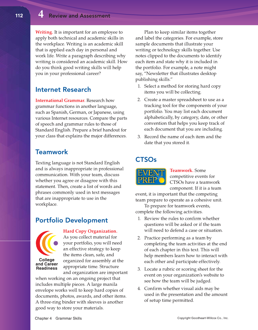 Professional Communication, 1st Edition page 112