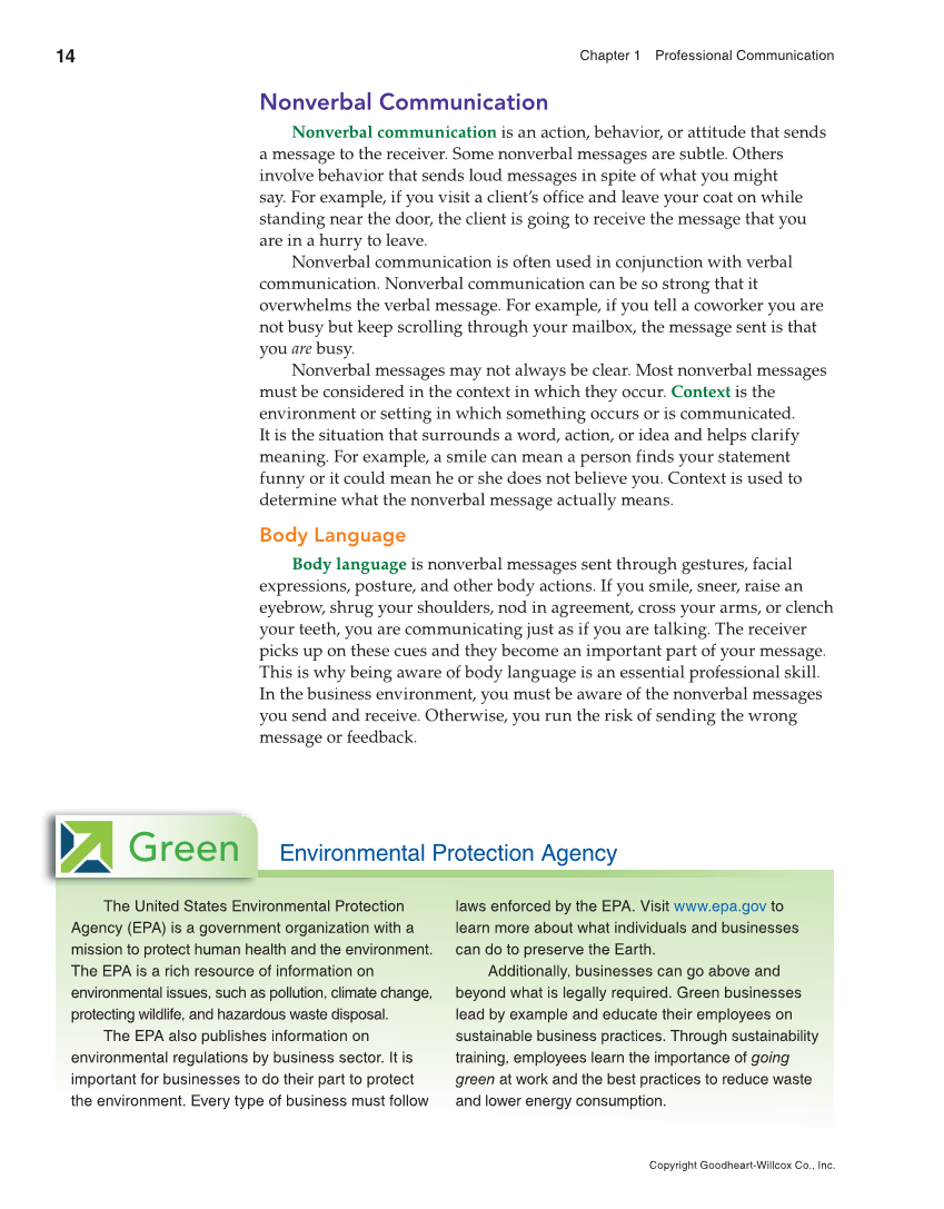 Professional Communication, 1st Edition page 14