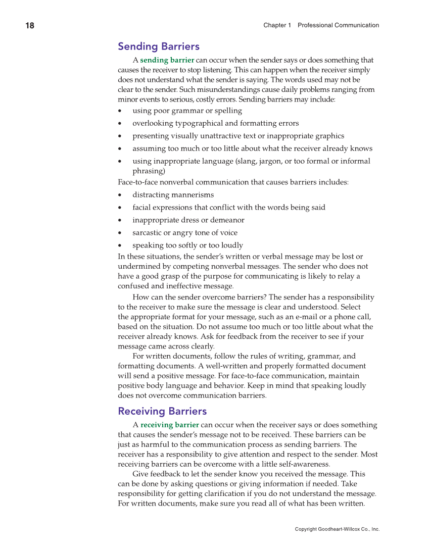 Professional Communication, 1st Edition page 18