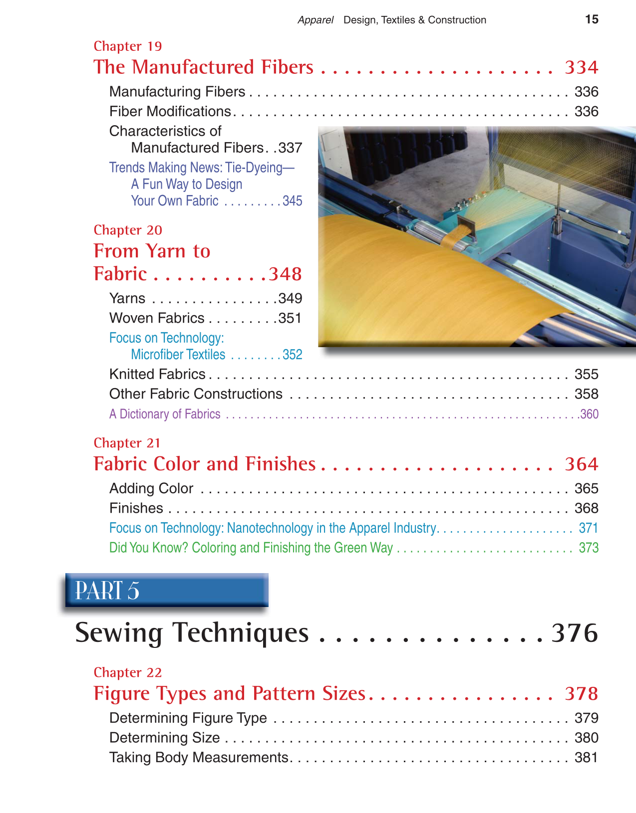 Apparel: Design, Textiles & Construction, 10th Edition page 15