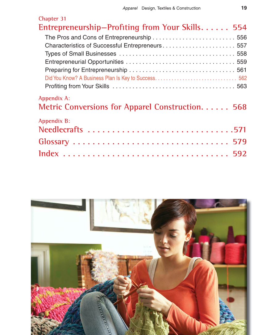 Apparel: Design, Textiles & Construction, 10th Edition page 19