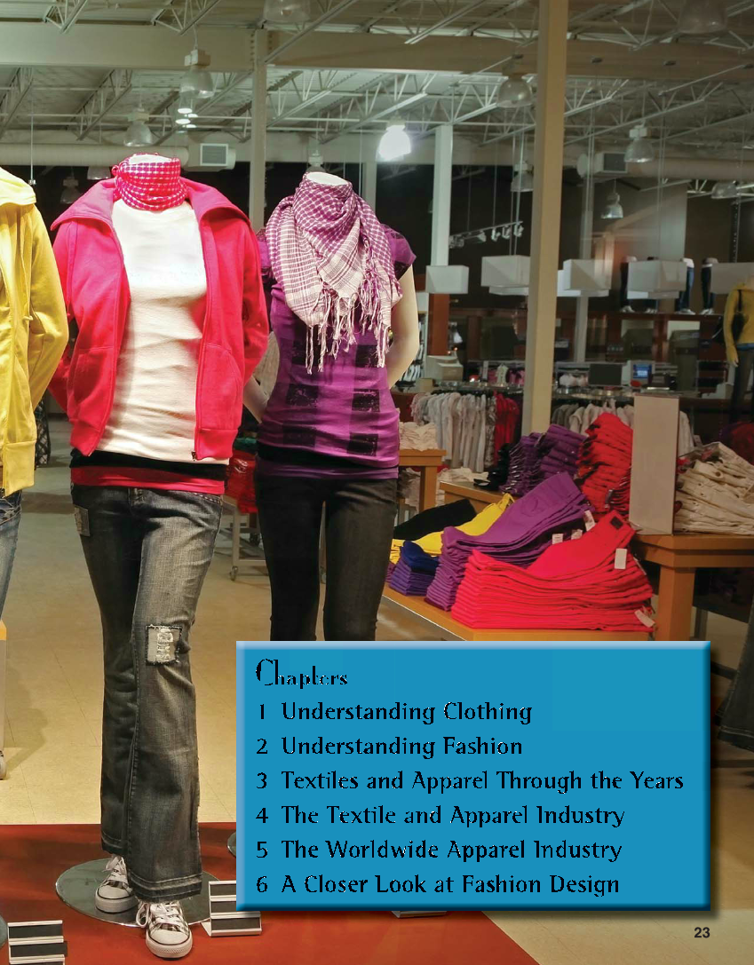 Apparel: Design, Textiles & Construction, 10th Edition page 23
