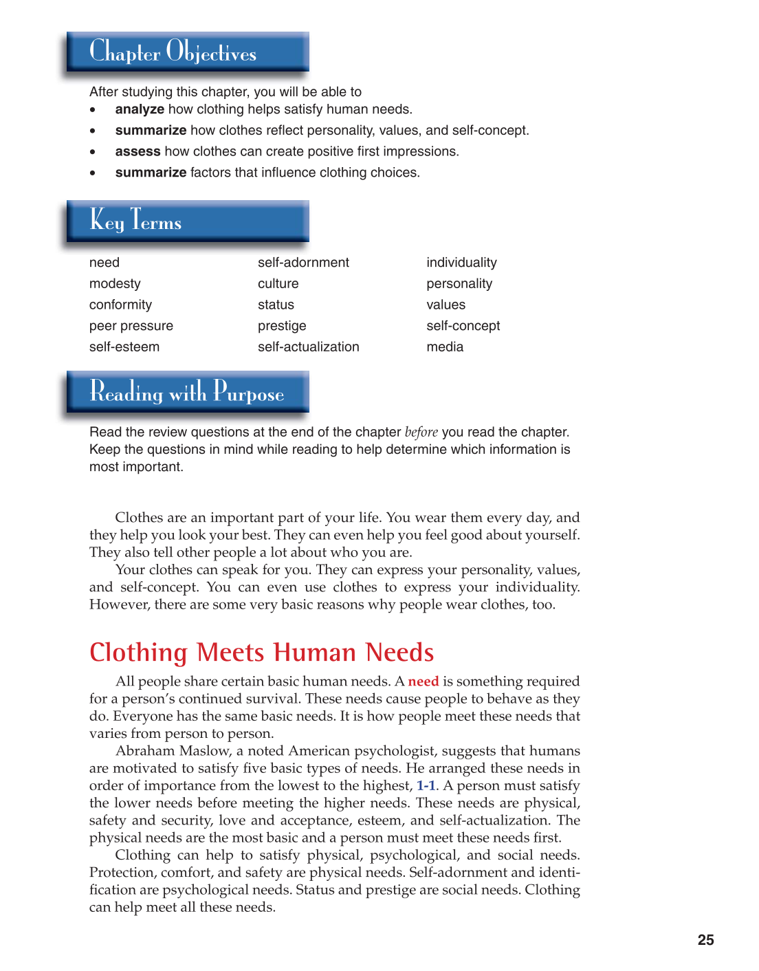 Apparel: Design, Textiles & Construction, 10th Edition page 25