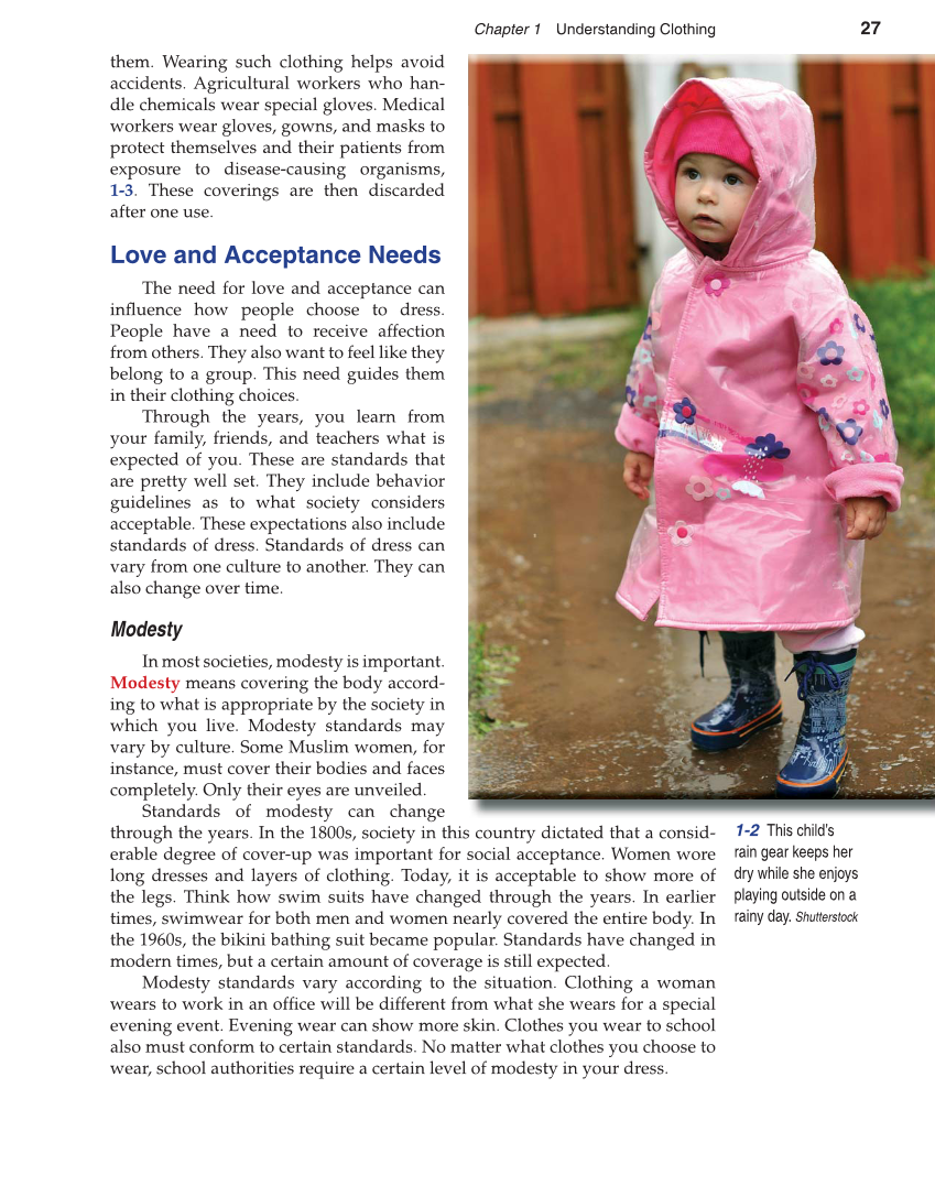 Apparel: Design, Textiles & Construction, 10th Edition page 27