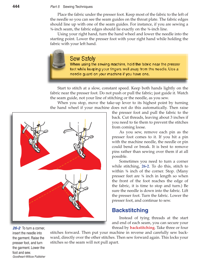 Apparel: Design, Textiles & Construction, 10th Edition page 444