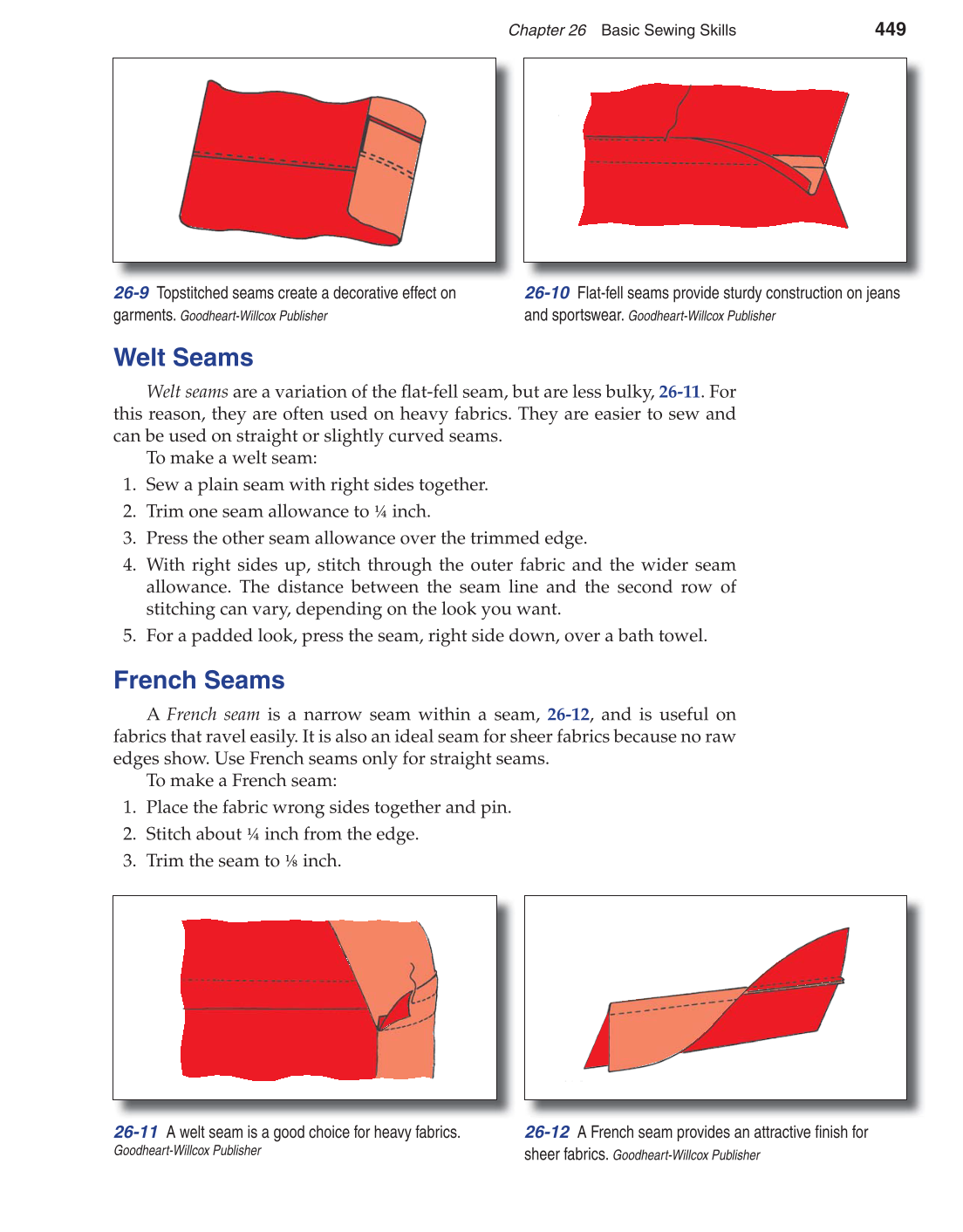 Apparel: Design, Textiles & Construction, 10th Edition page 449