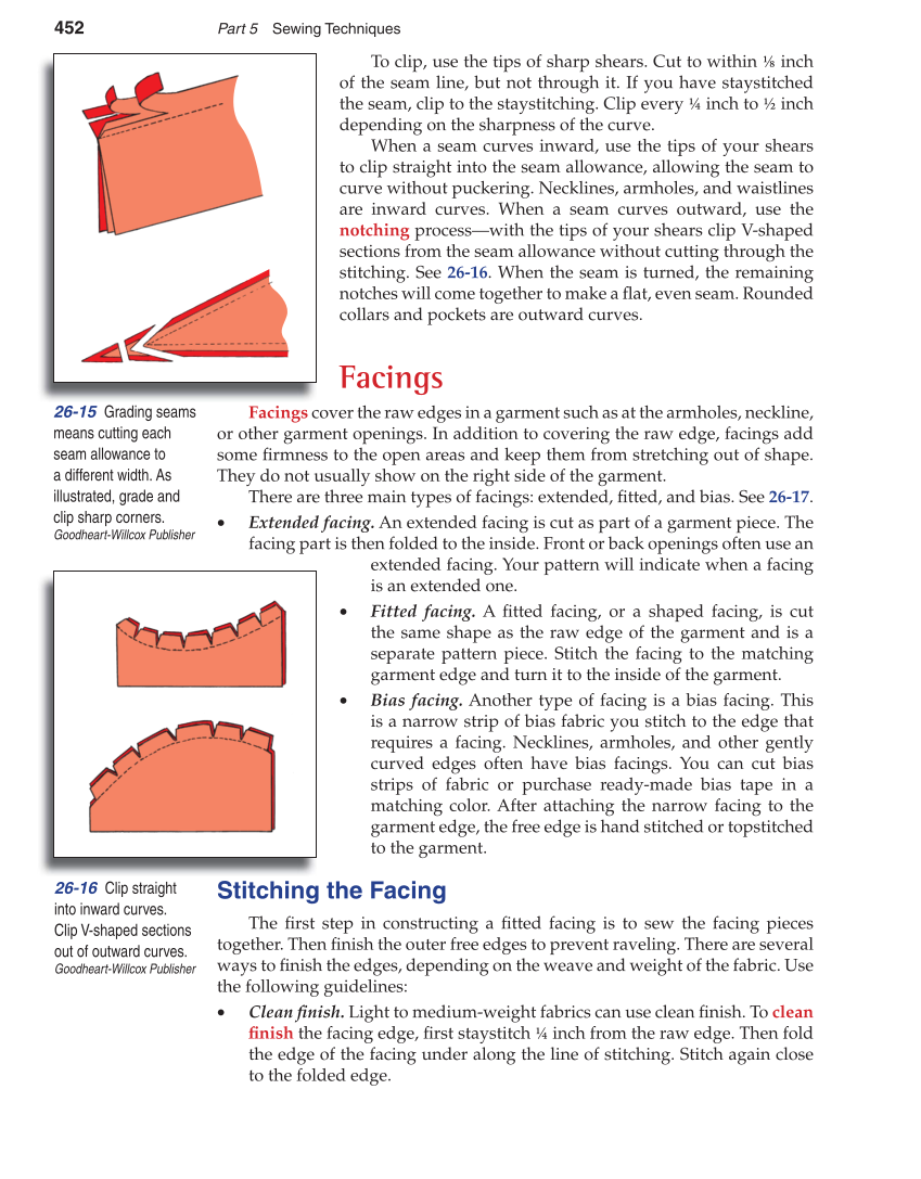 Apparel: Design, Textiles & Construction, 10th Edition page 452