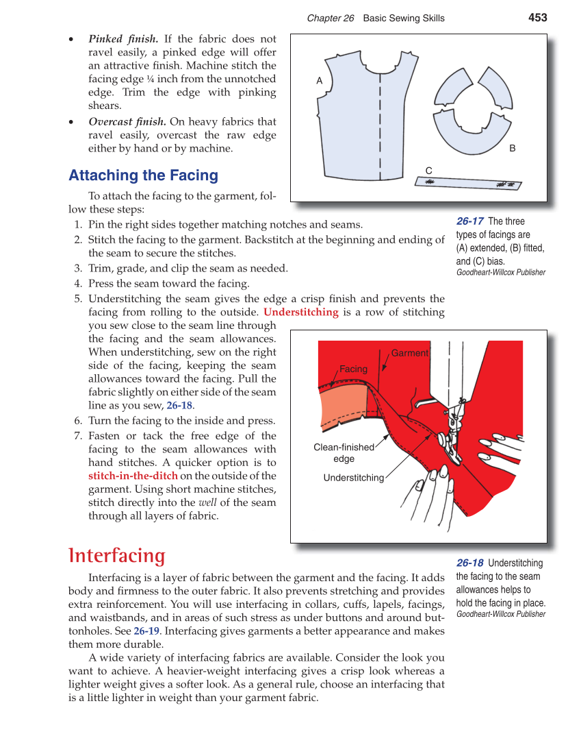 Apparel: Design, Textiles & Construction, 10th Edition page 453