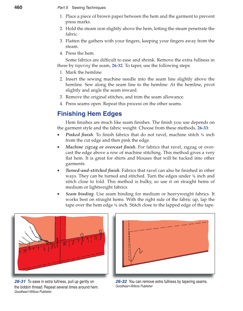 Apparel: Design, Textiles & Construction, 10th Edition page 460
