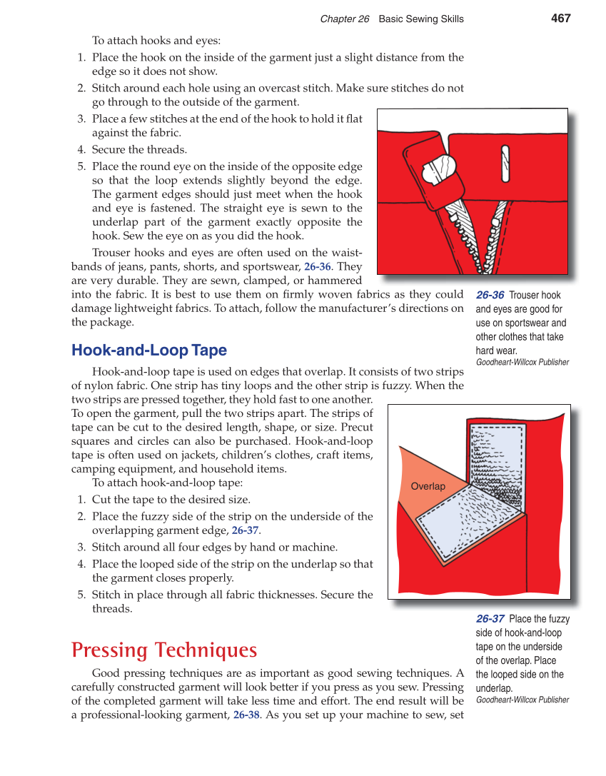 Apparel: Design, Textiles & Construction, 10th Edition page 467