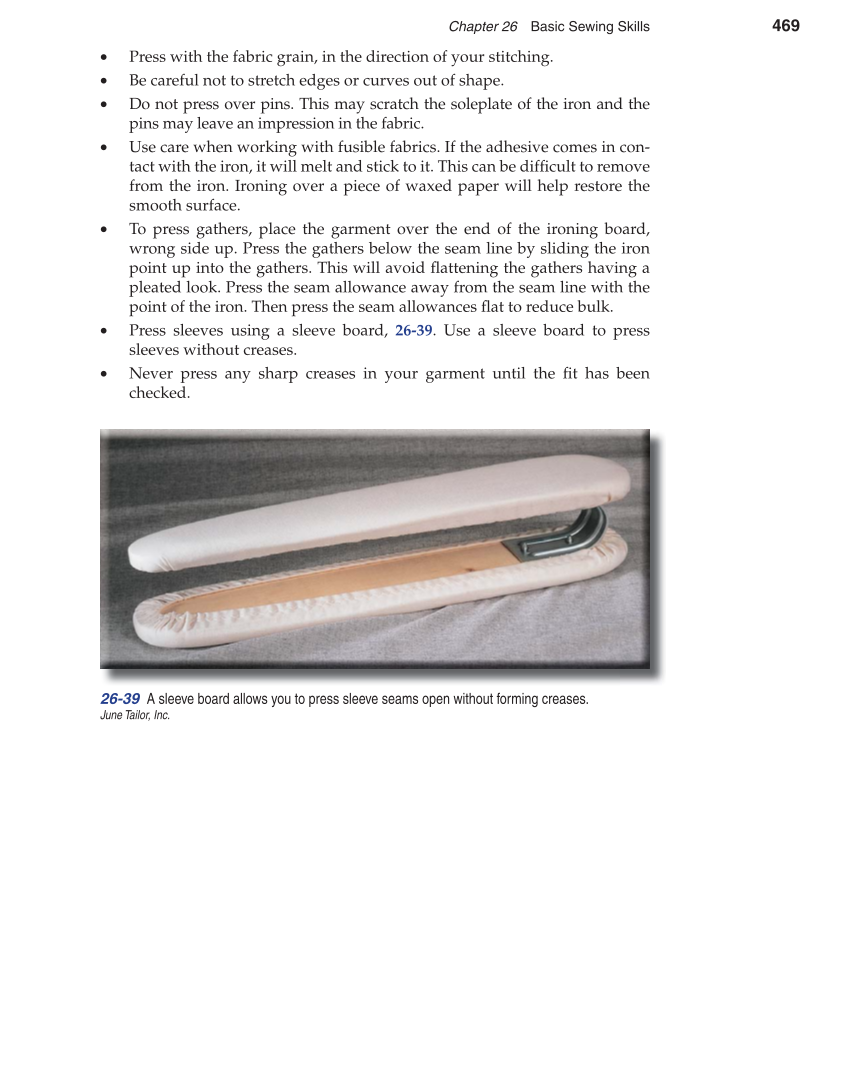 Apparel: Design, Textiles & Construction, 10th Edition page 469