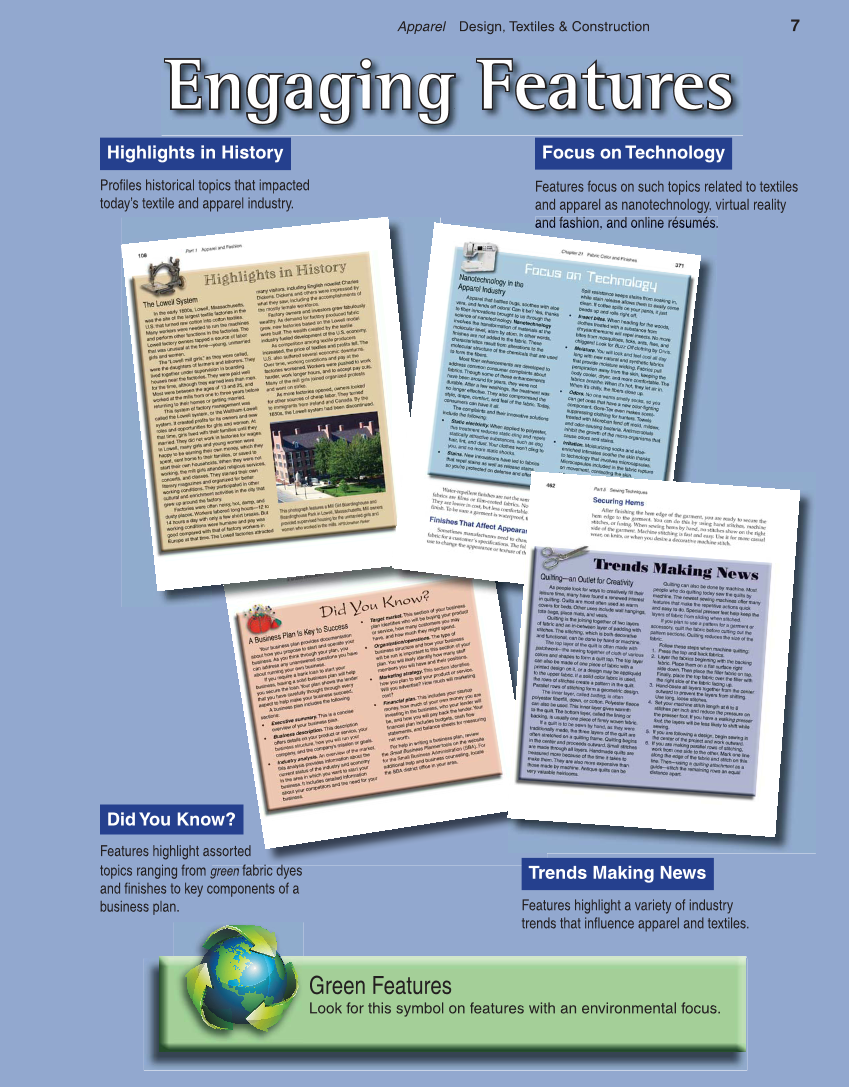 Apparel: Design, Textiles & Construction, 10th Edition page 7