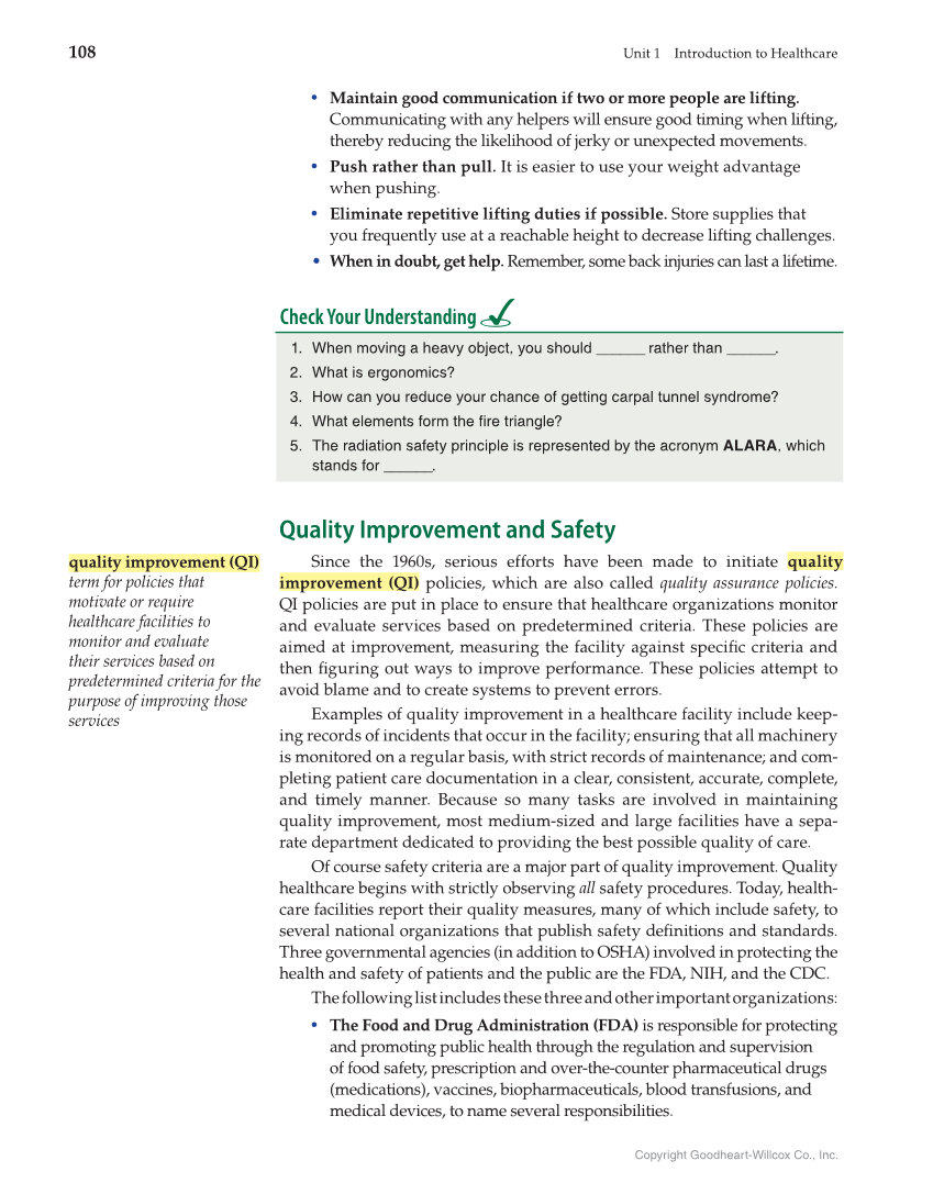 Health Science: Concepts and Applications, 1st Edition page 108