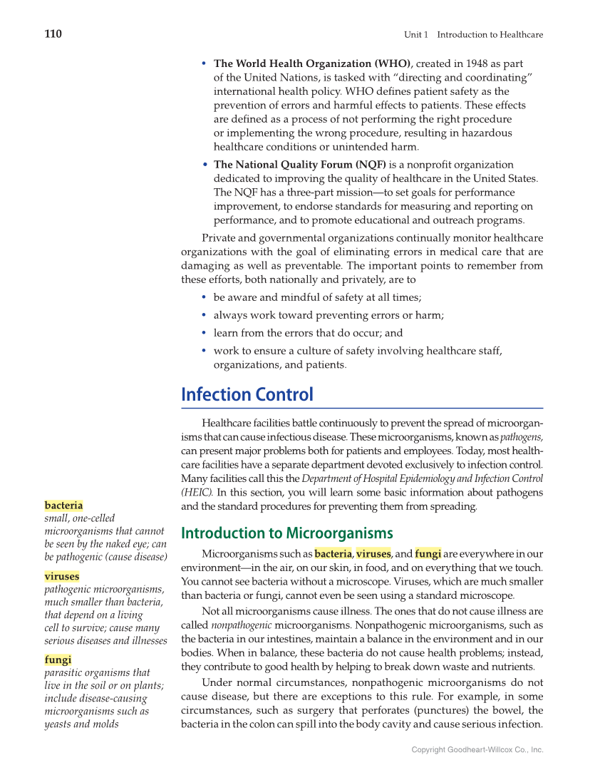 Health Science: Concepts and Applications, 1st Edition page 110