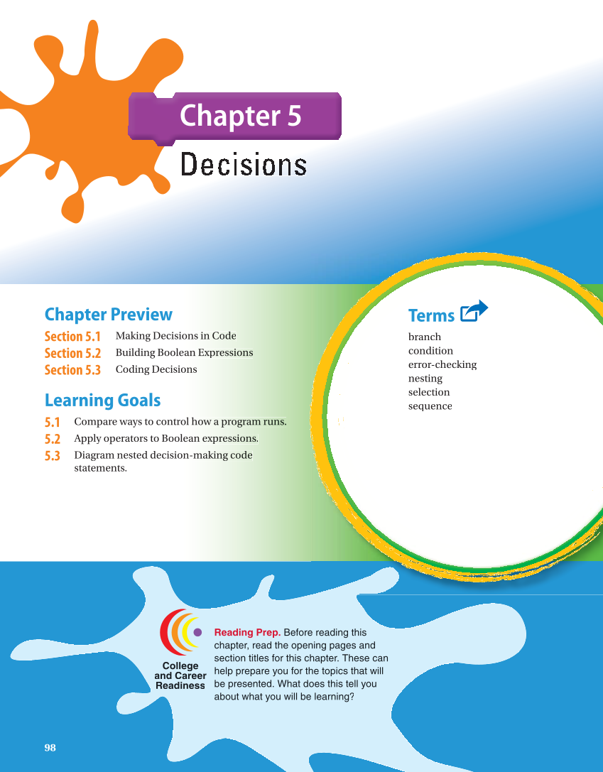 Introduction to Computer Science: Coding, 1st Edition page 98