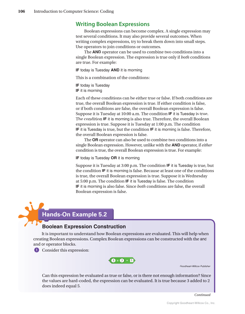 Introduction to Computer Science: Coding, 1st Edition page 106