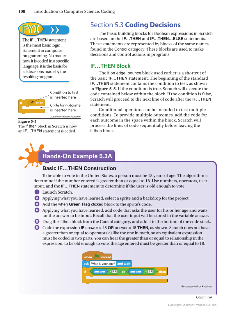 Introduction to Computer Science: Coding, 1st Edition page 108