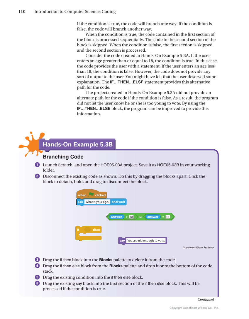 Introduction to Computer Science: Coding, 1st Edition page 110