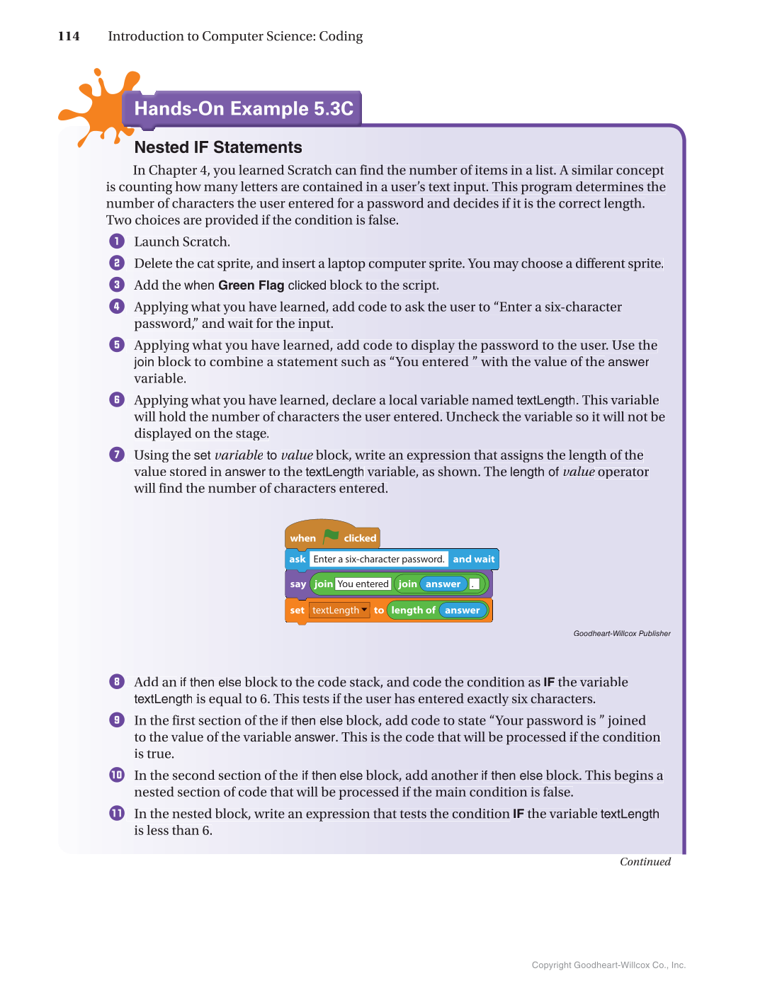 Introduction to Computer Science: Coding, 1st Edition page 114