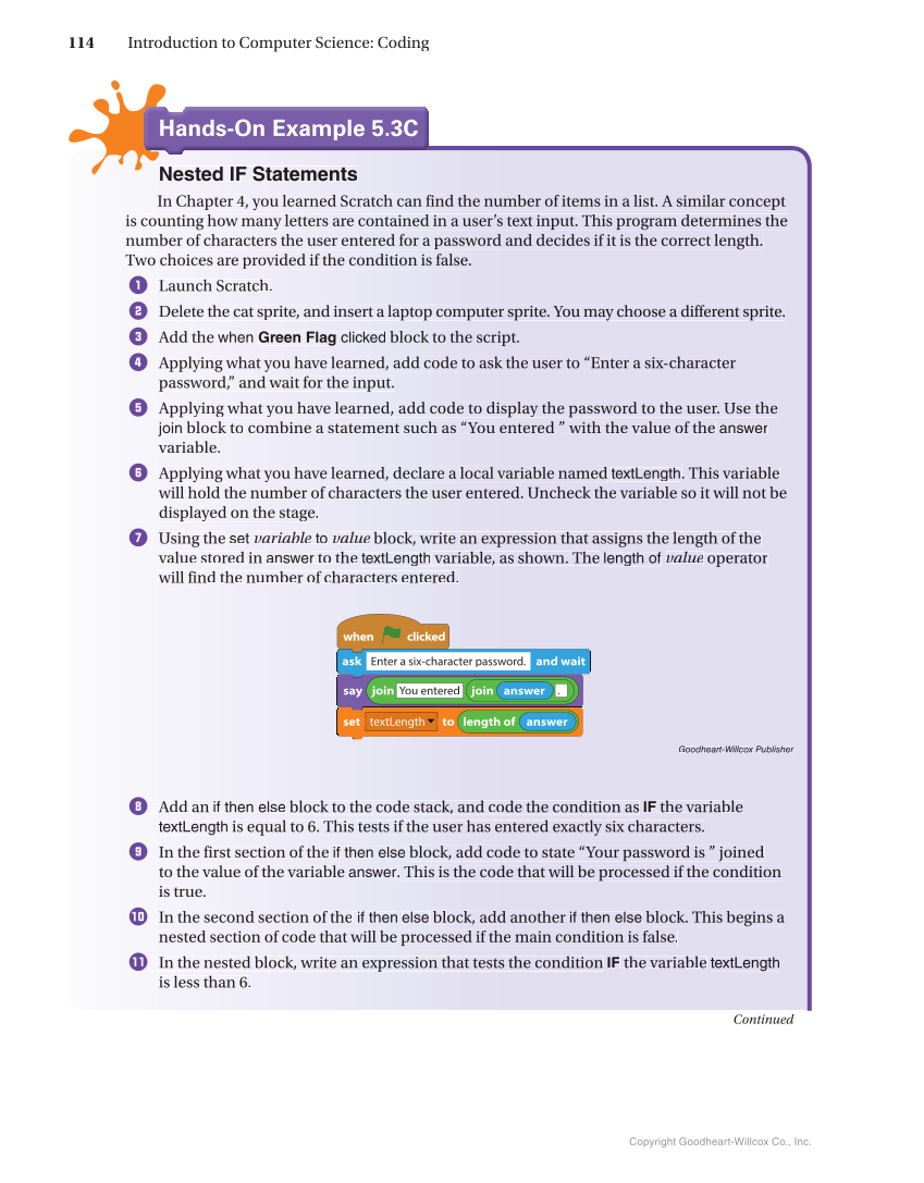 Introduction to Computer Science: Coding, 1st Edition page 114