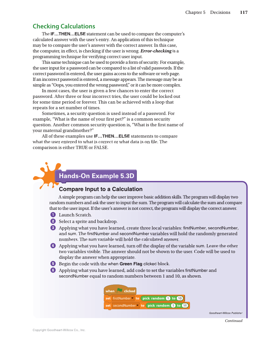 Introduction to Computer Science: Coding, 1st Edition page 117