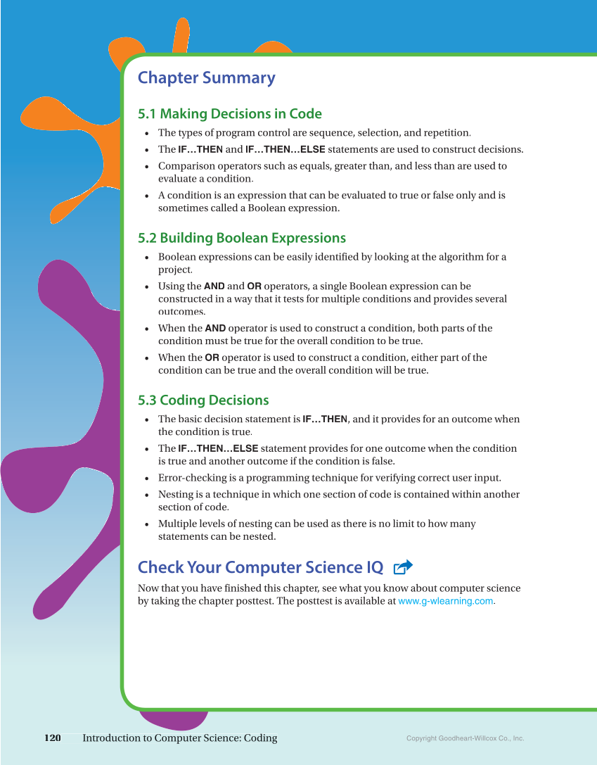 Introduction to Computer Science: Coding, 1st Edition page 120