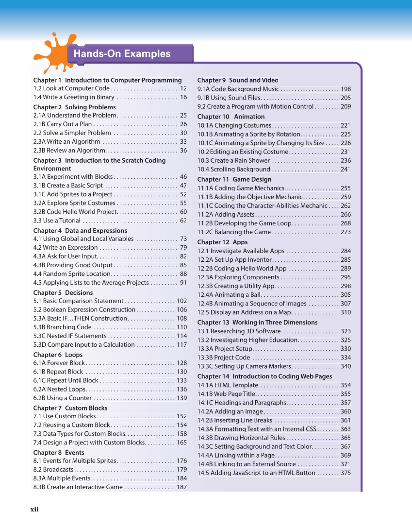 Introduction to Computer Science: Coding, 1st Edition page xii