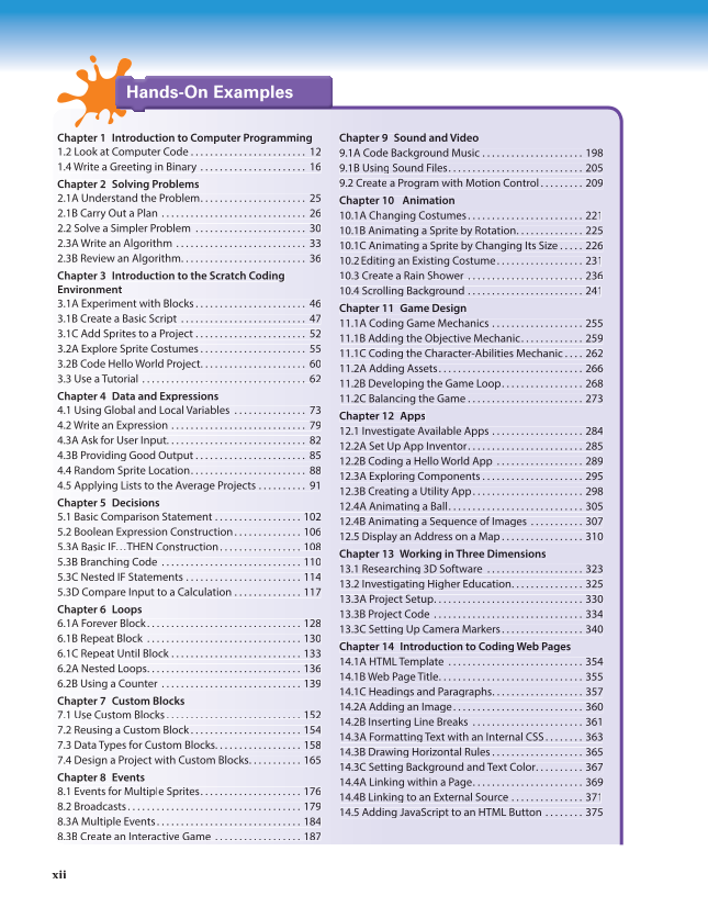 Introduction to Computer Science: Coding, 1st Edition page xii