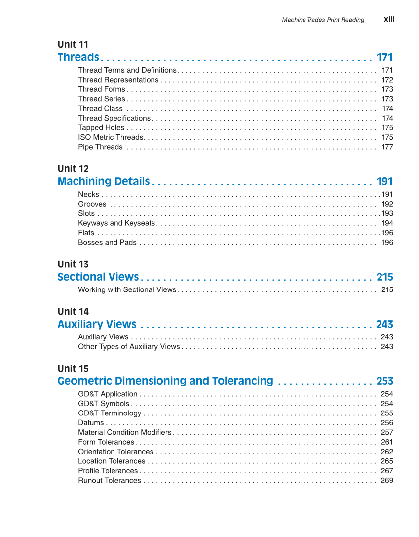 Machine Trades Print Reading, 6th Edition page xiii
