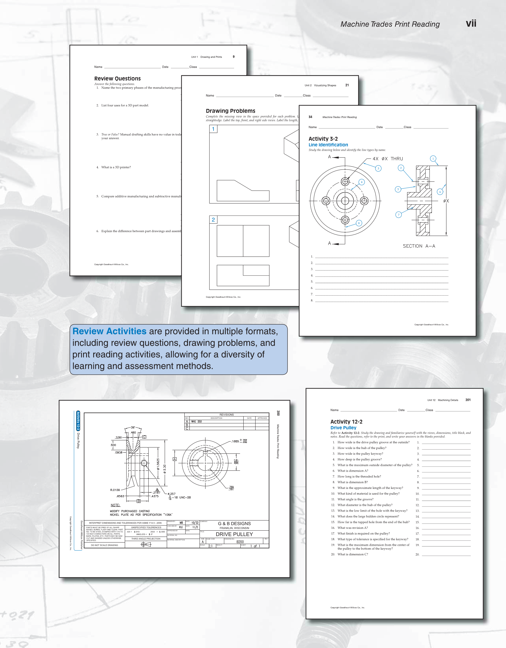 Machine Trades Print Reading, 6th Edition page viii