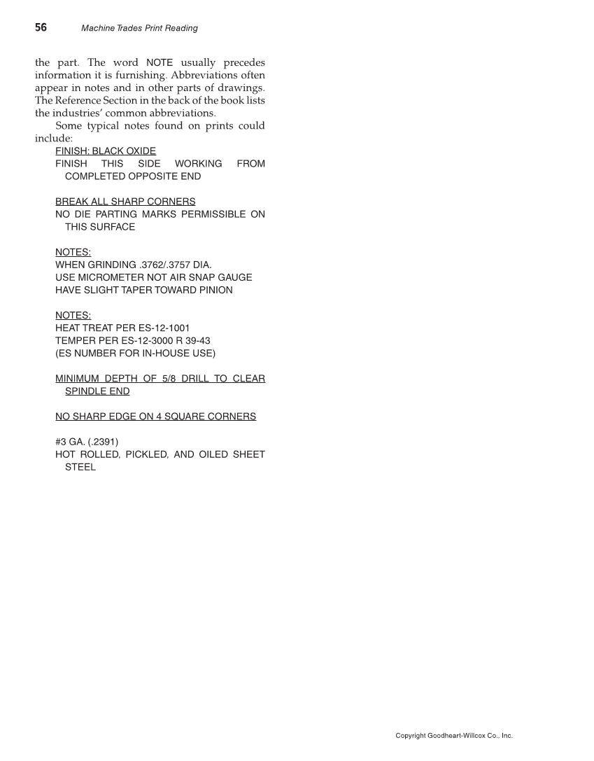Machine Trades Print Reading, 6th Edition page 56