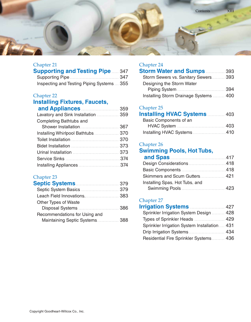 Modern Plumbing, 8th Edition page xiii