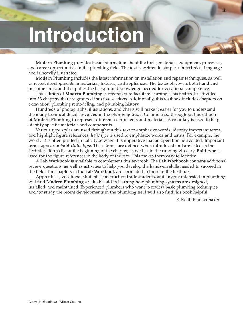 Modern Plumbing, 8th Edition page iii