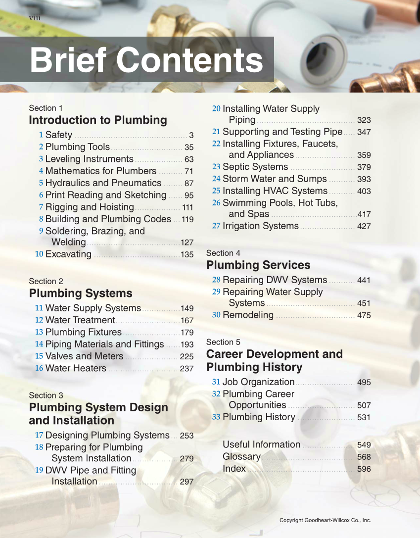 Modern Plumbing, 8th Edition page viii