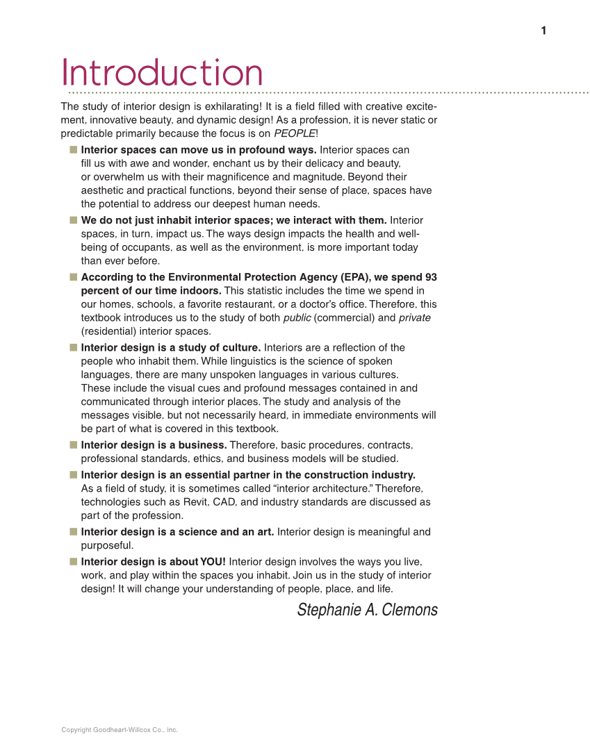 Interior Design, 1st Edition page 1