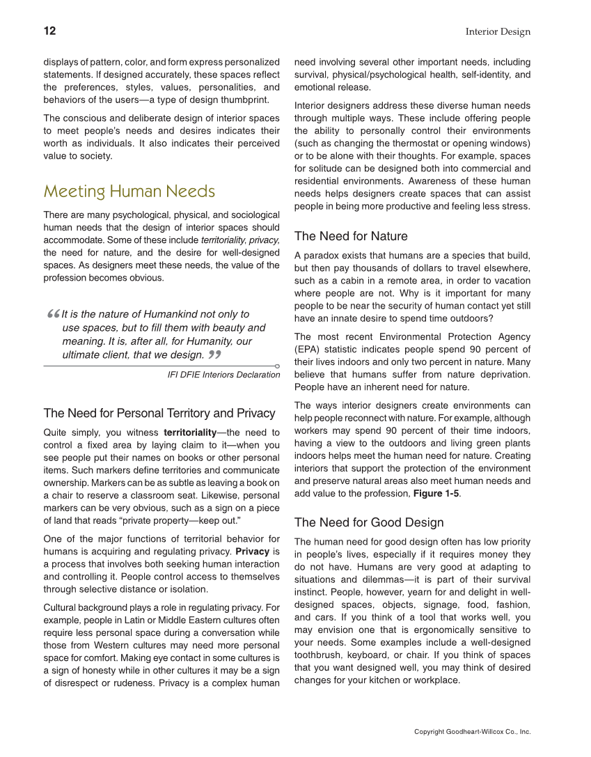 Interior Design, 1st Edition page 12