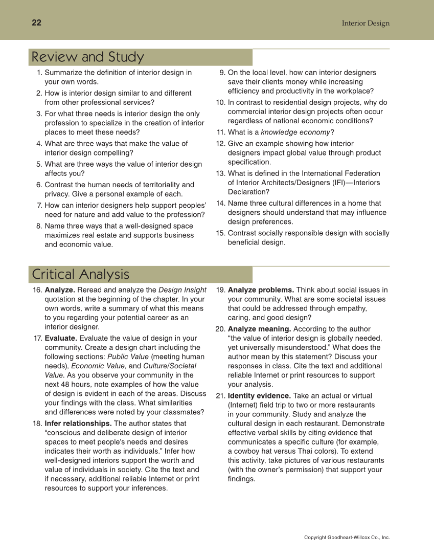 Interior Design, 1st Edition page 22