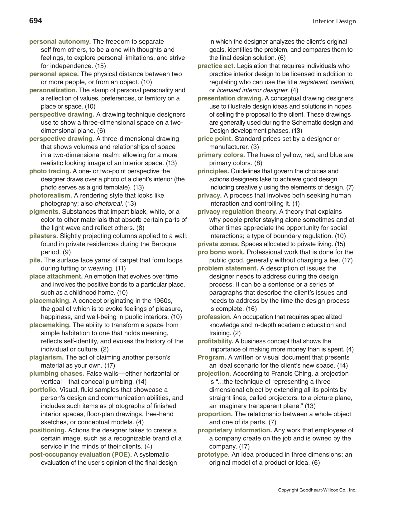 Interior Design, 1st Edition page 694